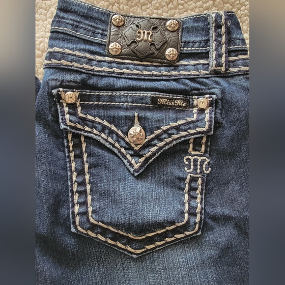 Miss Me Denim - Miss Me Indigo Jeans with Cream Stitching